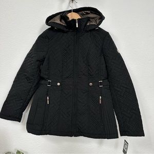 Gallery New York Quilted Jacket with Detachable Hood black